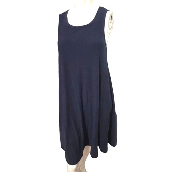 Time & Tru Navy Blue Sundress Sz Medium Soft Sleeveless Flowy Knee Length Dress - Picture 1 of 9